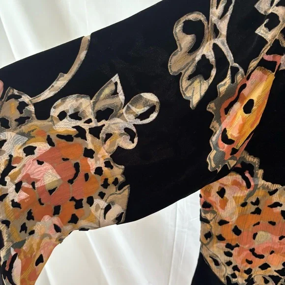 Vintage Y2K kimono outerwear blouse cardigan top black oriental XXL boho - Picture 5 of 7